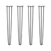DIY Hairpin Legs Hairpin Legs 39" / Jet Black Satin / 3/8" Hairpin Legs Set of 4, 3-Rod Design - Jet Black Satin Powder Coated Finish