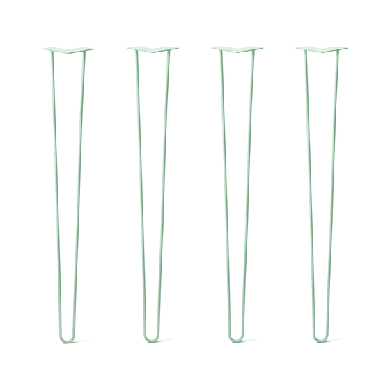 Hairpin Legs Set of 4, 2-Rod Design - Mint Powder Coated Finish