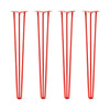 DIY Hairpin Legs Hairpin Legs 39" / Orange / Red / 1/2" Hairpin Legs Set of 4, 3-Rod Design - Orange-Red Powder Coated Finish
