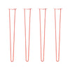 Hairpin Legs Set of 4, 2-Rod Design - Orange-Red Powder Coated Finish