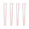 DIY Hairpin Legs Hairpin Legs 39" / Orange / Red / 3/8" Hairpin Legs Set of 4, 2-Rod Design - Orange-Red Powder Coated Finish