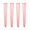 DIY Hairpin Legs Hairpin Legs 39" / Orange / Red / 3/8" Hairpin Legs Set of 4, 3-Rod Design - Orange-Red Powder Coated Finish