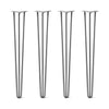 Hairpin Legs Set of 4, 3-Rod Design - Raw Steel