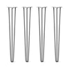 DIY Hairpin Legs Hairpin Legs 39" / Raw Steel / 1/2" Hairpin Legs Set of 4, 3-Rod Design - Raw Steel