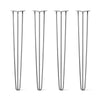 DIY Hairpin Legs Hairpin Legs 39" / Raw Steel / 3/8" Hairpin Legs Set of 4, 3-Rod Design - Raw Steel