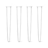 DIY Hairpin Legs Hairpin Legs 39" / White / 1/2" Hairpin Legs Set of 4, 2-Rod Design - White Powder Coated Finish