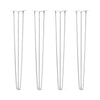 DIY Hairpin Legs Hairpin Legs 39" / White / 3/8" Hairpin Legs Set of 4, 3-Rod Design - White Powder Coated Finish