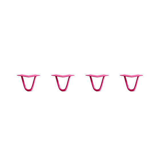 Hairpin Legs Set of 4, 2-Rod Design - Fuchsia Powder Coated Finish
