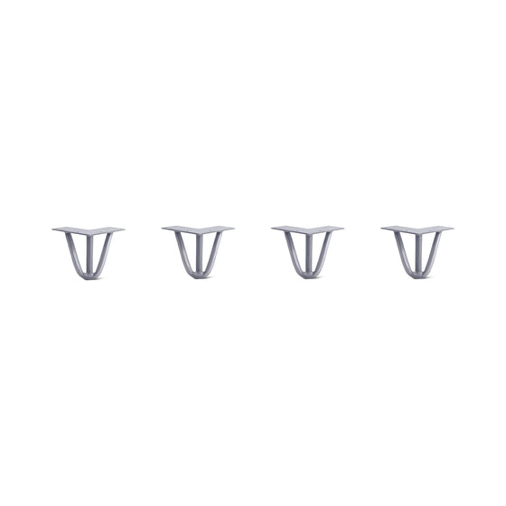 Hairpin Legs Set of 4, 3-Rod Design - Grey Powder Coated Finish