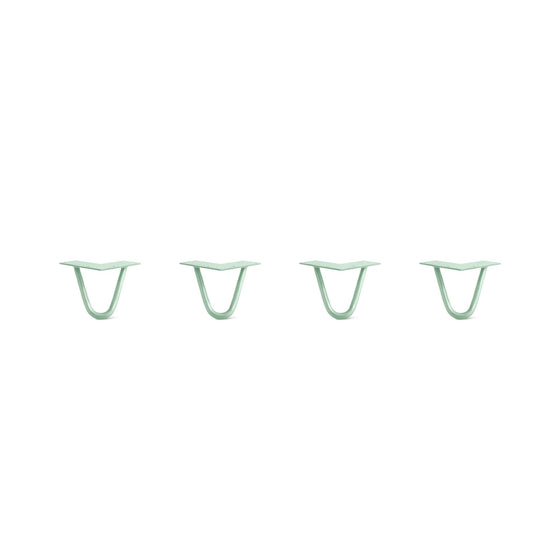 Hairpin Legs Set of 4, 2-Rod Design - Mint Powder Coated Finish