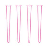 Hairpin Legs Set of 4, 2-Rod Design - Fuchsia Powder Coated Finish