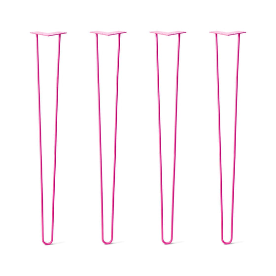 Hairpin Legs Set of 4, 2-Rod Design - Fuchsia Powder Coated Finish