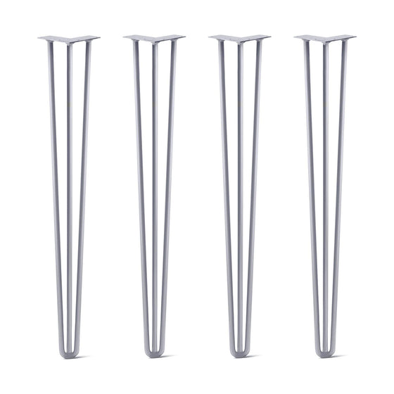Hairpin Legs Set of 4, 3-Rod Design - Grey Powder Coated Finish