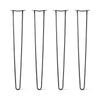 Hairpin Legs Set of 4, 2-Rod Design - Jet Black Satin Powder Coated Finish