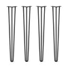DIY Hairpin Legs Hairpin Legs 40" / Jet Black Satin / 1/2" Hairpin Legs Set of 4, 3-Rod Design - Jet Black Satin Powder Coated Finish