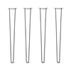 DIY Hairpin Legs Hairpin Legs 40" / Jet Black Satin / 3/8" Hairpin Legs Set of 4, 2-Rod Design - Jet Black Satin Powder Coated Finish