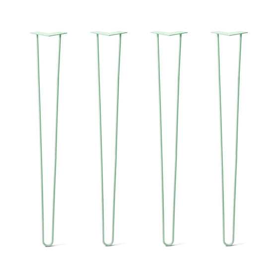 Hairpin Legs Set of 4, 2-Rod Design - Mint Powder Coated Finish