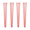 DIY Hairpin Legs Hairpin Legs 40" / Orange / Red / 1/2" Hairpin Legs Set of 4, 3-Rod Design - Orange-Red Powder Coated Finish