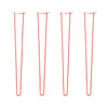 DIY Hairpin Legs Hairpin Legs 40" / Orange / Red / 3/8" Hairpin Legs Set of 4, 2-Rod Design - Orange-Red Powder Coated Finish