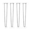 DIY Hairpin Legs Hairpin Legs 40" / Raw Steel / 1/2" Hairpin Legs Set of 4, 2-Rod Design - Raw Steel