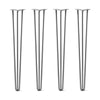 DIY Hairpin Legs Hairpin Legs 40" / Raw Steel / 1/2" Hairpin Legs Set of 4, 3-Rod Design - Raw Steel