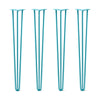 DIY Hairpin Legs Hairpin Legs 40" / Teal / 1/2" Hairpin Legs Set of 4, 3-Rod Design - Teal Powder Coated Finish