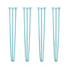 DIY Hairpin Legs Hairpin Legs 40" / Teal / 3/8" Hairpin Legs Set of 4, 3-Rod Design - Teal Powder Coated Finish