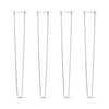DIY Hairpin Legs Hairpin Legs 40" / White / 1/2" Hairpin Legs Set of 4, 2-Rod Design - White Powder Coated Finish