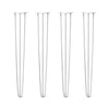 DIY Hairpin Legs Hairpin Legs 40" / White / 3/8" Hairpin Legs Set of 4, 3-Rod Design - White Powder Coated Finish