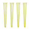 Hairpin Legs Set of 4, 3-Rod Design - Yellow Powder Coated Finish