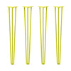 DIY Hairpin Legs Hairpin Legs 40" / Yellow / 1/2" Hairpin Legs Set of 4, 3-Rod Design - Yellow Powder Coated Finish