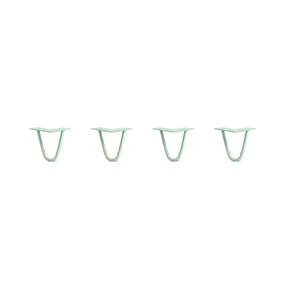 Hairpin Legs Set of 4, 2-Rod Design - Mint Powder Coated Finish