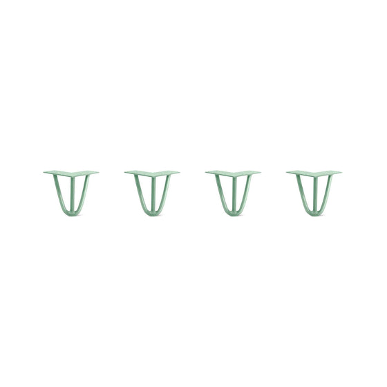 Hairpin Legs Set of 4, 3-Rod Design - Mint Powder Coated Finish