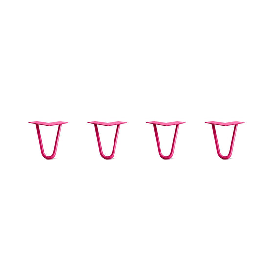 Hairpin Legs Set of 4, 2-Rod Design - Fuchsia Powder Coated Finish