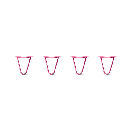 Hairpin Legs Set of 4, 2-Rod Design - Fuchsia Powder Coated Finish