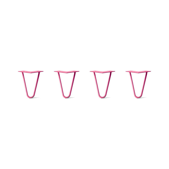 Hairpin Legs Set of 4, 2-Rod Design - Fuchsia Powder Coated Finish
