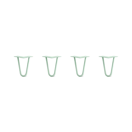 Hairpin Legs Set of 4, 2-Rod Design - Mint Powder Coated Finish
