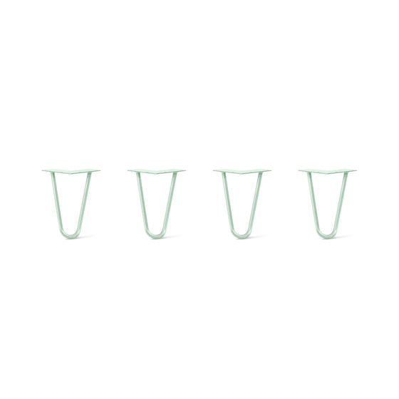 Hairpin Legs Set of 4, 2-Rod Design - Mint Powder Coated Finish