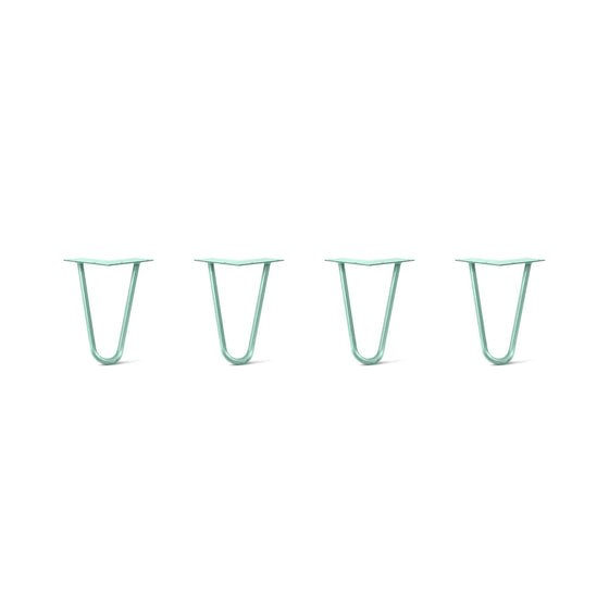 Hairpin Legs Set of 4, 2-Rod Design - Turquoise Powder Coated Finish