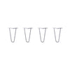 Hairpin Legs Set of 4, 2-Rod Design - Grey Powder Coated Finish