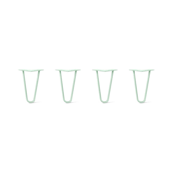 Hairpin Legs Set of 4, 2-Rod Design - Mint Powder Coated Finish