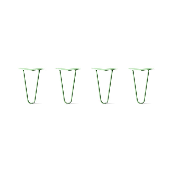 Hairpin Legs Set of 4, 2-Rod Design - Mint Powder Coated Finish