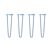  Hairpin Legs Set of 4, 2-Rod Design - Blue Powder Coated Finish