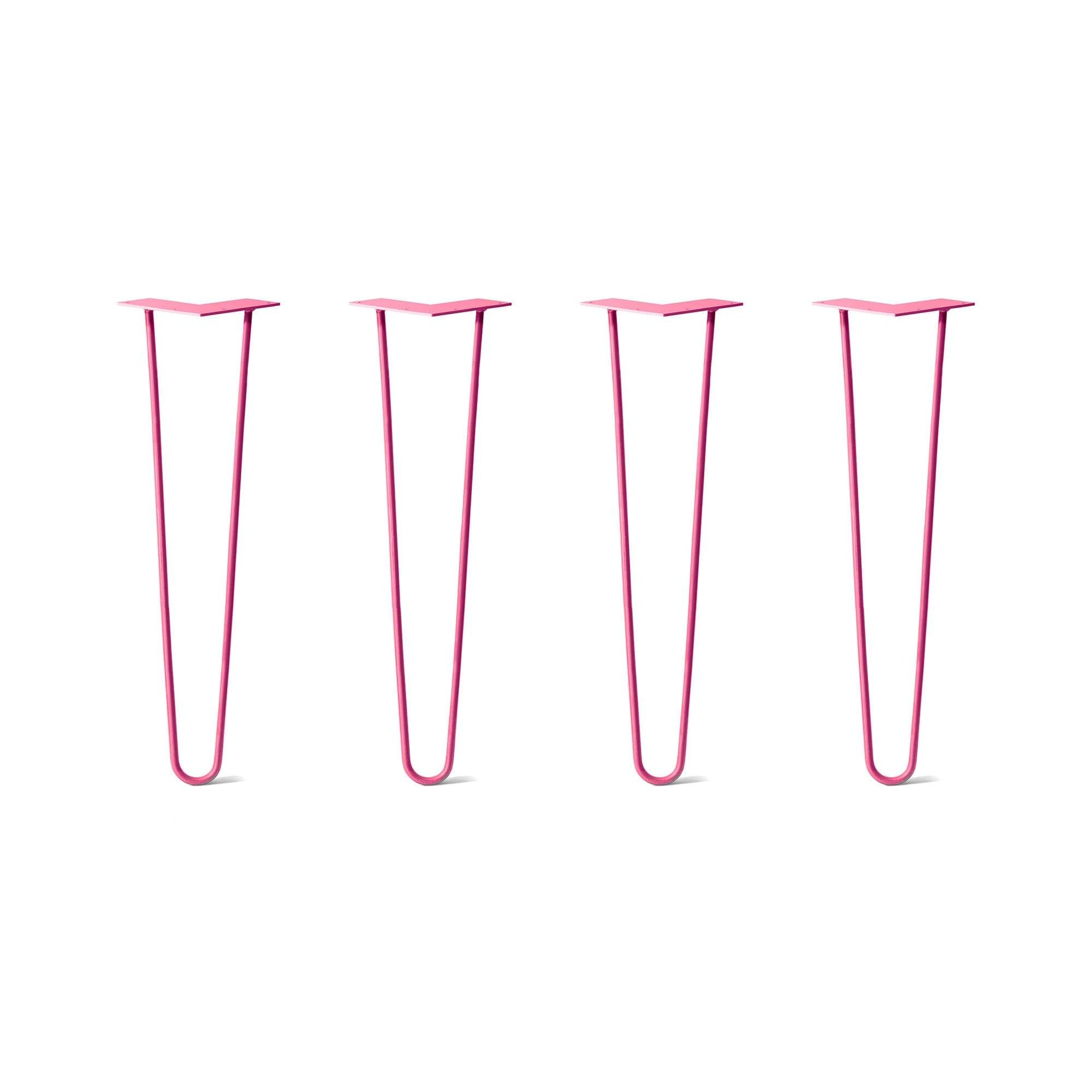 Hairpin Legs Set of 4, 2-Rod Design - Fuchsia Powder Coated Finish