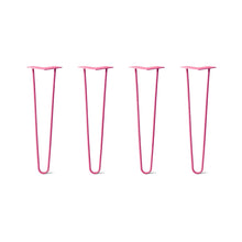  Hairpin Legs Set of 4, 2-Rod Design - Fuchsia Powder Coated Finish