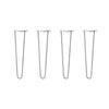 Hairpin Legs Set of 4, 2-Rod Design - Grey Powder Coated Finish