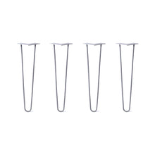  Hairpin Legs Set of 4, 2-Rod Design - Grey Powder Coated Finish