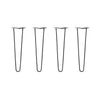 Hairpin Legs Set of 4, 2-Rod Design - Jet Black Satin Powder Coated Finish