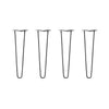DIY Hairpin Legs Hairpin Legs Hairpin Legs Set of 4, 2-Rod Design - Jet Black Satin Powder Coated Finish
