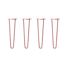  Hairpin Legs Set of 4, 2-Rod Design - Orange-Red Powder Coated Finish